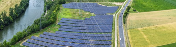 Ground-mounted photovoltaic system near Talheim in the Heilbronn district with an output of around 3.8 megawatts. The solar park is a joint project between ZEAG Energie AG Heilbronn and the municipality of Talheim, Baden-Württemberg, Germany