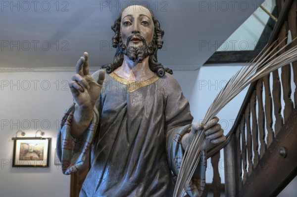 Palmesel, created in 1767, detail of Jesus, Städtisches Museum, Krummebergstr. 30, Überlingen, Baden-Württemberg, Germany