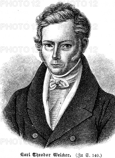 Karl Theodor Georg Philipp Welcker, jurist and politician, member of the Frankfurt National Assembly, portrait, Prussia, historical illustration 1896