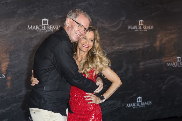 Frank Thelen with his woman Nathalie Thelen-Sattler at the Remus Lifestyle Night on the roof terrace of the Pure Salt Hotel in El Toro, Magaluf, Majorca, Spain on 31 July 2025