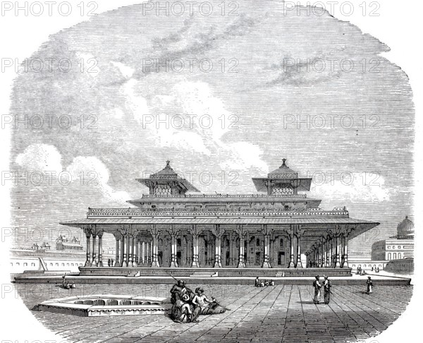 A part of the palace in Fort Allahabad, 1860, today Prayagraj in India, digitally enhanced reproduction from a 19th century model, historical, exact date unknown