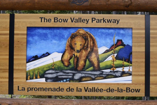 Sign on the Bow Valley Parkway, Banff National Park, Alberta, Canada