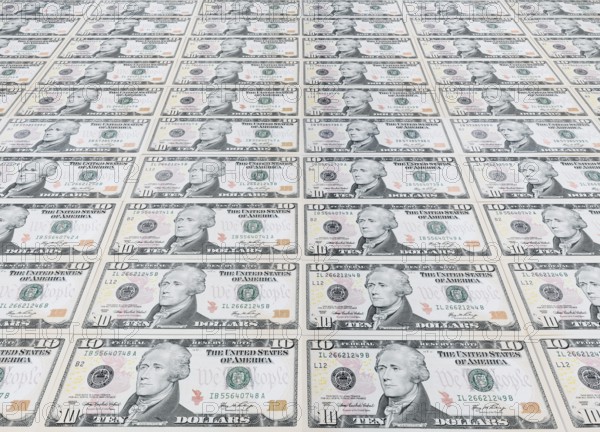 10 US dollar notes, 10 dollar banknotes