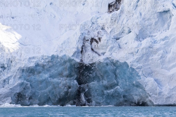 Glacier tongue, ice, break-off edge, sea, Fugelfjorden, Spitsbergen, Svalbard