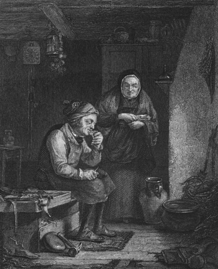 An illustration of the cobbler from The Cobbler of Duddingstone by Alexander Whitelaw, digital reproduction of a historical model