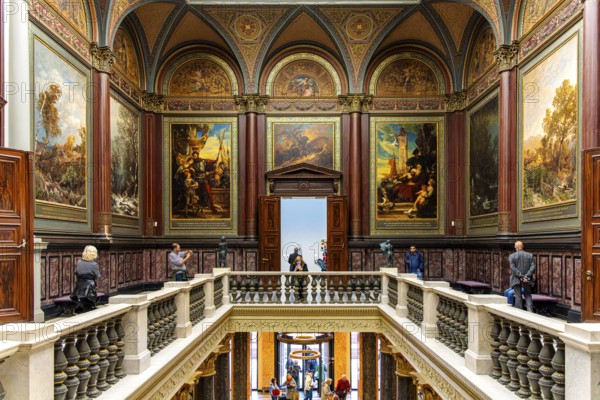 Interior design with paintings and exhibits in the Hamburger Kunsthalle, art museum am Glockengießerwall, Hamburg, Germany