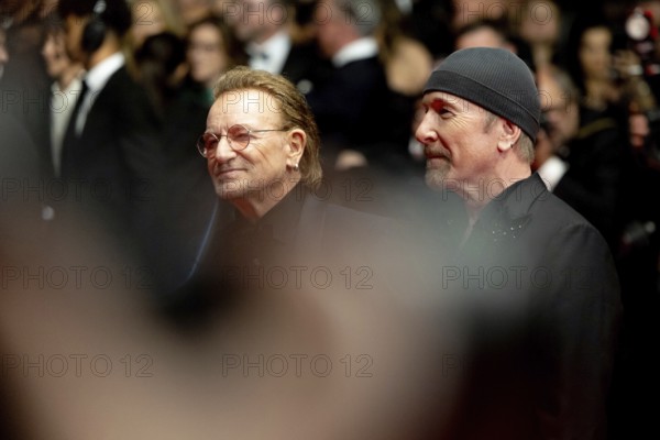 Cannes, France - 16.5.2024: The Edge and U2 singer Bono during the Bono: Stories Of Surrender red carpet during the 78th Cannes International Film Festival. The film festival takes place from 13 to 24 May 2025