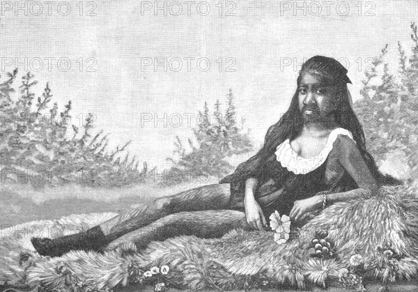The hair girl Krao in Castan's Panoptikum in Berlin, Germany, illustration, published 1890, reproduction, digitally enhanced, historical