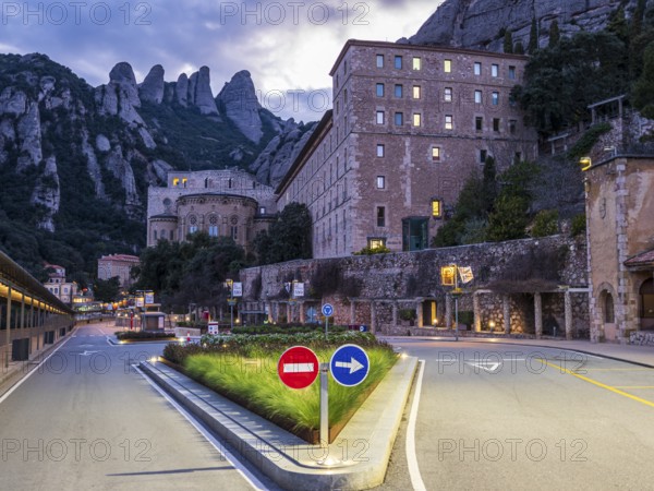 Monastery Montserrat at dawn, Barcelona, Catalonia, Spain
