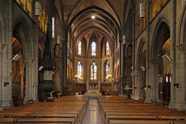 Interior of the Saint-Jacques church in Pau, Pyrenees, France