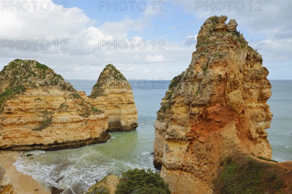 Rock formations on the coast, Ponta da Piedade, Lagos, Algarve, Portugal