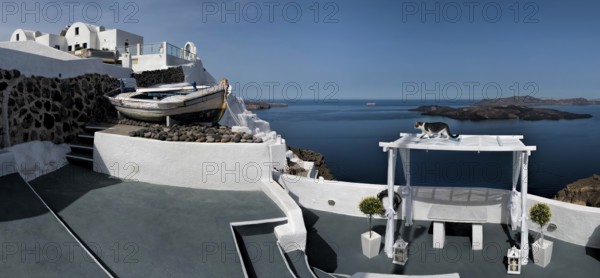 View of the Caldera Santorini Greece Cat built in