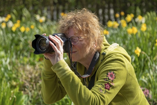 Portrait, elderly woman photographed, Shottery, Stratford-upon-Avon, Warwickshire, England, Great Britain