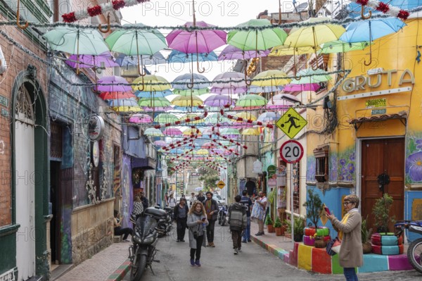 Umbrellas Street, Bogota, Colombia