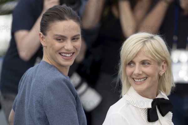 Cannes, France - 15.5.2024: Angelina Woreth and Mélanie Laurent during the photocall for QUI BRILLE AU COMBAT (THE WONDERERS) during the 78th Cannes International Film Festival. The film festival takes place from 13 to 24 May 2025