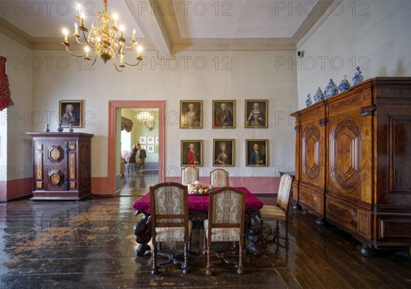 A living room of the duke, Museum Zeitzer Schloss Moritzburg, early baroque style, interior, Zeitz, Saxony-Anhalt, Germany