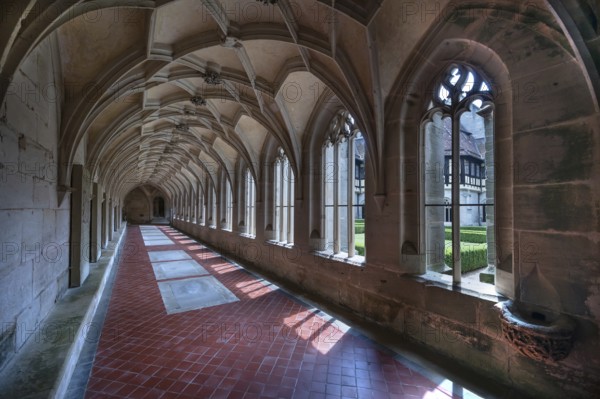 Cloister of Bebenhausen Monastery, built around 1500, Bebenhausen district of Tübingen, Baden-Württemberg, Germany