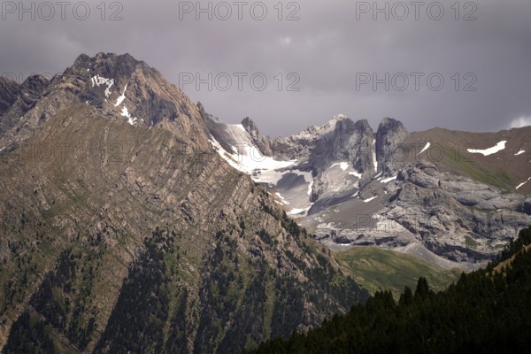 Mountain landscape in the Valle de Otal near Torla-Ordesa, Spain