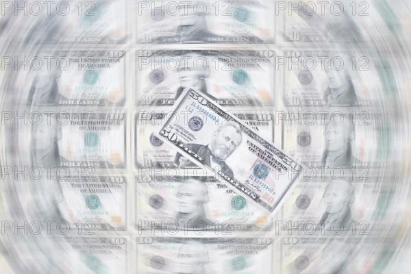 US dollar notes, 10 dollars, 50 dollars, banknotes