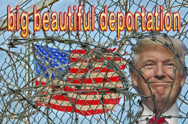 Symbolic image, Trump as US dictator, lawless deportations, no more United States, democracy versus autocracy, Donald Trump sees himself as a ruler above the law, US democracy in danger, political blackmail, EU and Germany under political pressure, industry, tariff threats, Elon Musk, Mark Zuckerberg, social networks, fake news, rights broken, hate, incitement, DSG Digital Services Act, re-election, USA, politics, announcements, vendetta, wanted dictator, Republicans, US electoral system, global danger, lies, 2nd term, Ukraine. term, global burden, Ukrainian war, White House storm