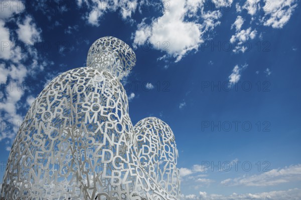 Sculpture made of letters, Le Nomade, artist Jaume Plensa, Antibes, Provence Alpes Côte d'Azur, South of France, France