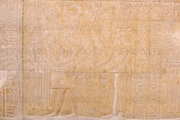 Relief on the double temple of Kom Ombo, Kom Ombo, Egypt