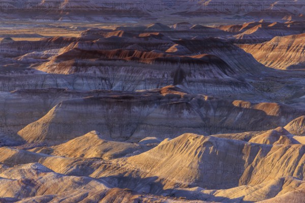 Colorful deposits of the Chinle Formation exposed at Little Painted Desert County Park near Winslow, Arizona