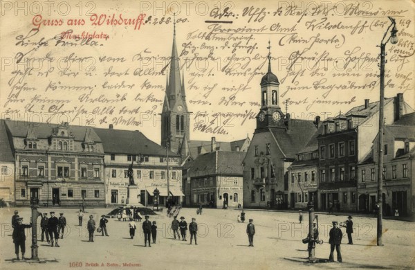 Historical postcard, picture postcard, Wilsdruff, Saxony, Germany, digitally enhanced reproduction of an original from around 1900, picture postcard