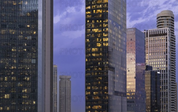 Israel, Tel Aviv financial business district skyline with shopping malls and high tech offices