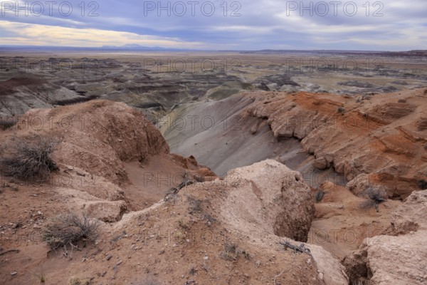 Colorful deposits of the Chinle Formation exposed at Little Painted Desert County Park near Winslow, Arizona