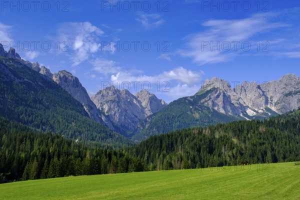 Palu district, Sappada, Plodn, behind the Terza Media mountain, Terza Grande, Carnic Alps, Julian Friuli, Italy
