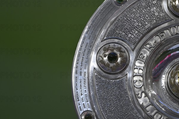 Bundesliga Meisterschale, cup, trophy, detail, close-up, only one place left for 2026, Allianz Arena, Munich, Bavaria, Germany