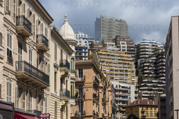 House facades, Monte Carlo, Cote d'Azur, Monaco