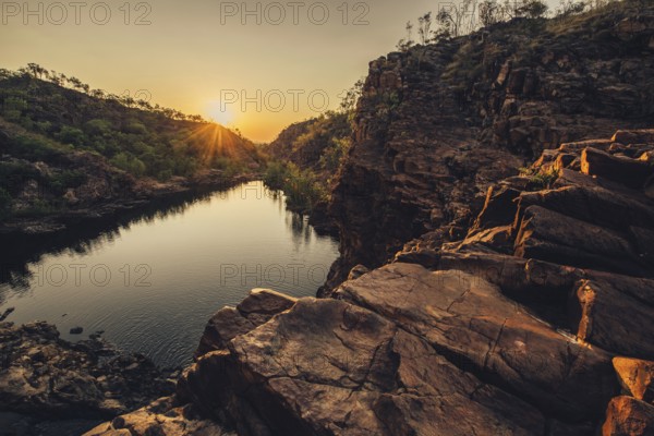 Sunrise Edith Falls in northern Australia, Australia