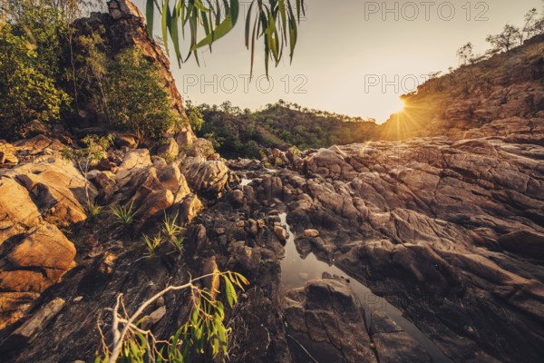 Sunrise Edith Falls in northern Australia, Australia