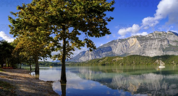 At Lago di Cavedine, behind Monte Casale, Sarca Valley, Trentino, Italy
