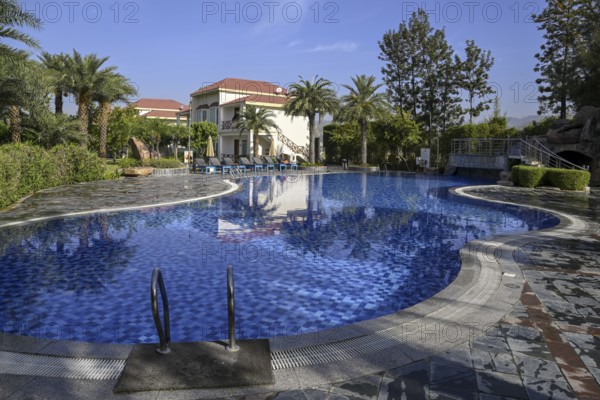 Swimming pool of the Resort De Coração, near Ramnagar, Corbett National Park, Uttarakhand State, India