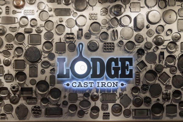 Display inside the Lodge Museum of Cast Iron and factory store in South Pittsburg, Tennessee, USA