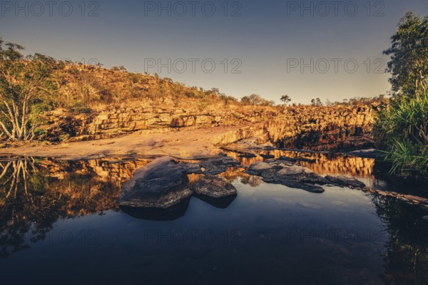 Bell Gorge, The Kimberleys, waterfall, sunrise in the outback, Australia