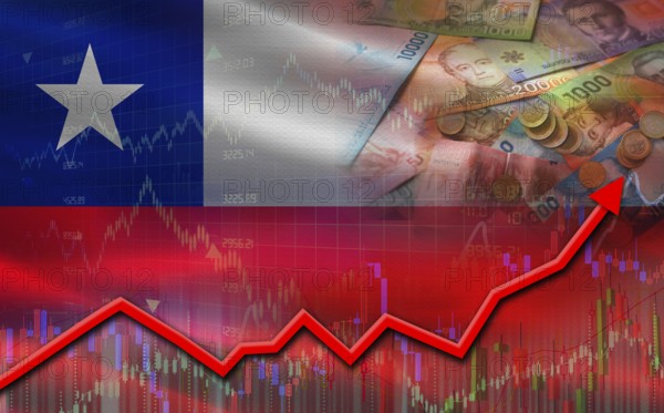 Chile economic growth on financial graph. Chile financial growth on market graph