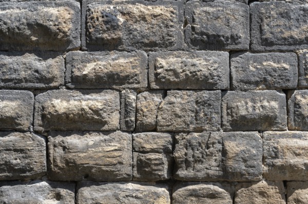 Limestone wall, full-size, Esslingen am Neckar, district of Esslingen, Baden-Württemberg, Germany