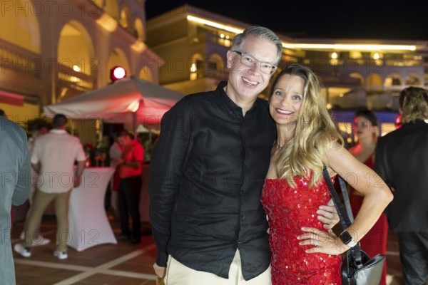 Frank Thelen with his woman Nathalie Thelen-Sattler at the Remus Lifestyle Night on the roof terrace of the Pure Salt Hotel in El Toro, Magaluf, Majorca, Spain on 31 July 2025