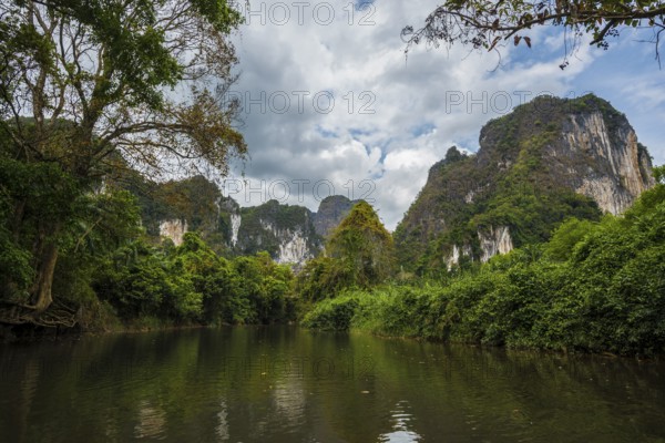 Jungle and rainforest with steep mountains, Khao Sok National Park, Phang Nga, Surat Thani, Thailand