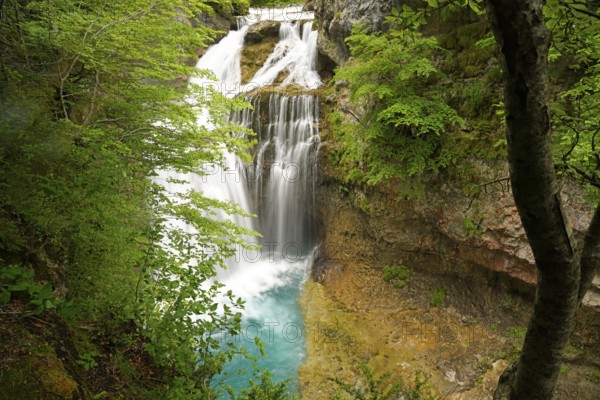 The Cascada de la Cueva waterfall in Ordesa y Monte Perdido National Park, Spain