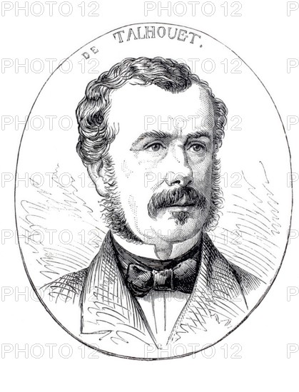Auguste Elisabeth Joseph Bon-Amour de Talhouet-Roy, Marquis de Talhouet (11 October 1819 - 11 May 1884) was a French politician, Historical, digitally enhanced reproduction of a 19th century original