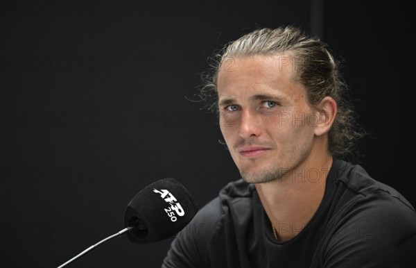 Press conference, PK, portrait, Alexander Zverev GER, smiles, tennis, ATP 250, BOSS Open 2025, Stuttgart, Baden-Württemberg, Germany