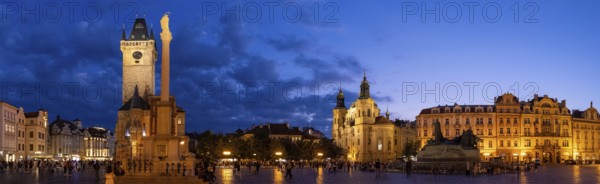 Czechia, Prague Old Town Hall and Old Town city square in historic city centre of Old Prague