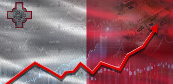 Malta financial growth on market graph. Malta economic growth on financial graph