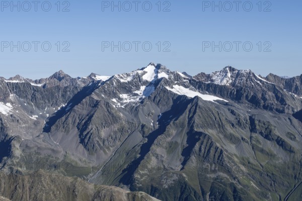 Ruderhofspitze summit, mountain panorama on the Wilder Freiger, Stubai Alps, South Tyrol, Italy