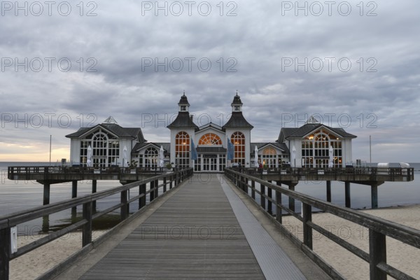 The Sellin pier on Rügen at sunset, Mecklenburg-Western Pomerania, Germany
